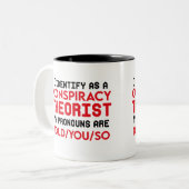 Ich bezeichne mich als Verschwörungstheortikpronom Zweifarbige Tasse (Vorderseite Links)
