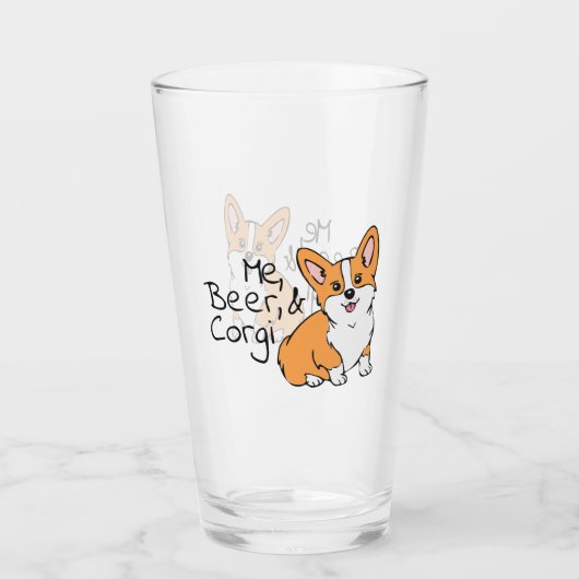 Ich, Bier & Corgi Beer Glas (Rückseite)