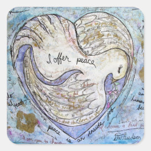 Ich biete Frieden Quadratischer Aufkleber