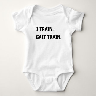 Ich bilde aus. Gangart-Zug. Baby körperlicher Strampler