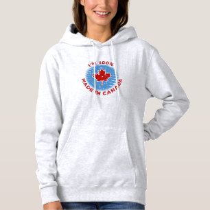 Ich bin 100% Made in Canada Slogan für Proud Kanad Hoodie