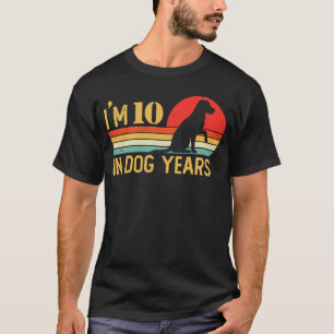 Ich bin 10 in Hunde Jahre 70. Geburtstag Vintag 70 T-Shirt