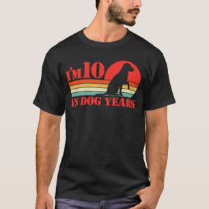 Ich bin 10 in Hunde Jahre 70. Geburtstag Vintag 70 T-Shirt