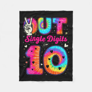 Ich bin 10 Ziffern Tie Dye Peace Out Einstellige G Fleecedecke