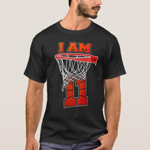 Ich bin 11 Basketball Thema Geburtstagsfeier T-Shirt
