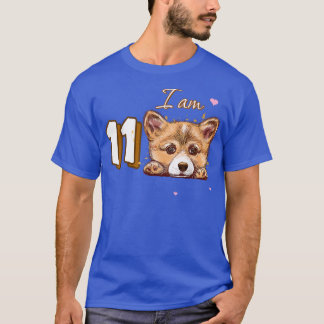 Ich bin 11 Corgi Geschenk für 11. Geburtstag Fan G T-Shirt