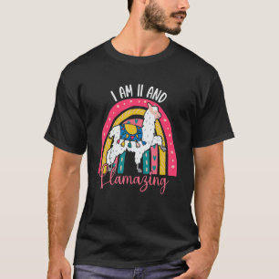 Ich bin 11 Jahre alt und lamming Alpaca Llama 11. T-Shirt