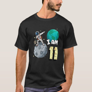Ich bin 11 Raumfahrer Kid Moon Walker 11. Geburtst T-Shirt