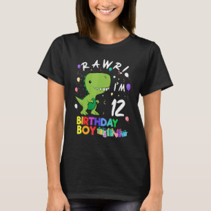 Ich bin 12 Niedlichen Dinosaurier Geburtstag T-Shirt