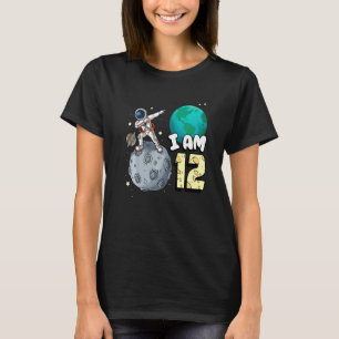 Ich bin 12 Raumfahrer Kid Moon Walker 12. Geburtst T-Shirt