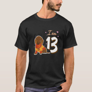Ich bin 13 Geburtstag Niedliche Dackel Dog Fan T-Shirt