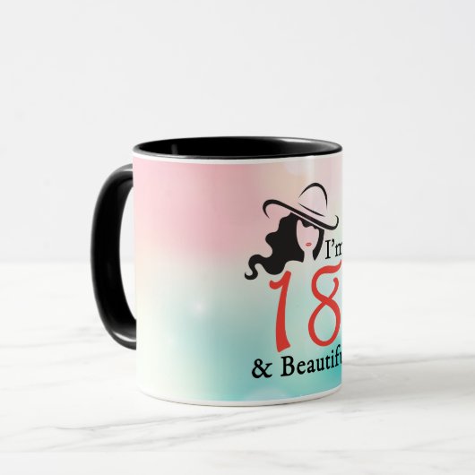 Ich bin 18 und schöne Tasse - LRG (Vorderseite Links)