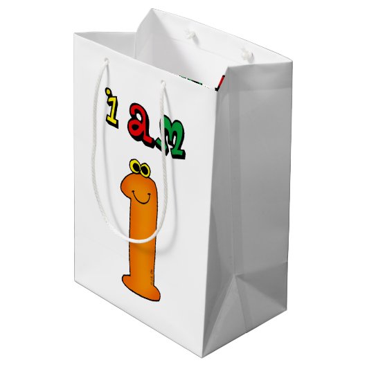 Ich bin 1 - die besonders angefertigten mittlere geschenktüte (Rückseite Schrägansicht)