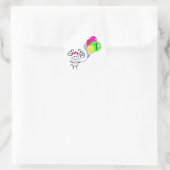 Ich bin 1 Strichmännchen Runder Aufkleber (Tasche)