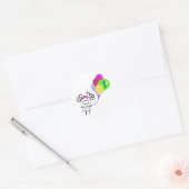 Ich bin 1 Strichmännchen Runder Aufkleber (Umschlag)