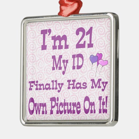 Ich bin 21-ID-Ornament Silbernes Ornament (Links)