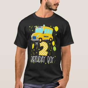 Ich bin 2 Geburtstag Jungen Schulbus Kinder 2. Geb T-Shirt