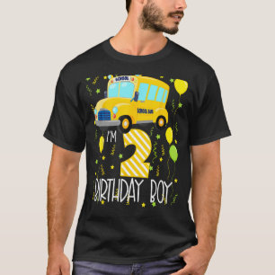 Ich bin 2 Geburtstag Jungen Schulbus Kinder 2. Geb T-Shirt