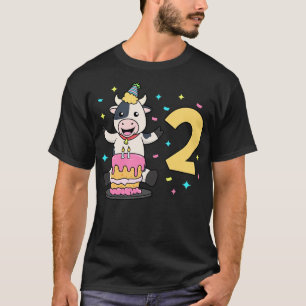 Ich bin 2 Jahre alt mit Kuh-Kindergeburtstag 2 Jah T-Shirt