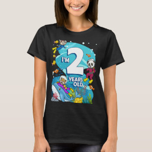 Ich bin 2 Jahre alt Ozean Scuba Diver Land Animals T-Shirt
