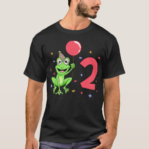 Ich bin 2 mit Frosch Kindergeburtstag 2 Jahre alt T-Shirt