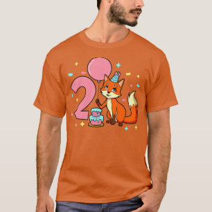 Ich bin 2 mit Fuchs Mädchen Geburtstag 2 Jahre alt T-Shirt