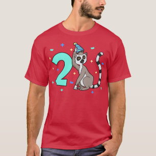 Ich bin 2 mit Lemur Kindergeburtstag 2 Jahre alt T-Shirt