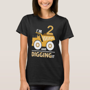 Ich bin 2 und genieße es Bagger 2. Geburtstag T-Shirt