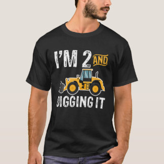 Ich bin 2 und graben es 2. Geburtstag Kinder Dig C T-Shirt