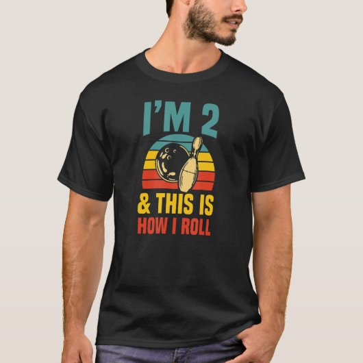 Ich bin 2 und so nehme ich Bowling Birthday Part T-Shirt (Vorderseite)