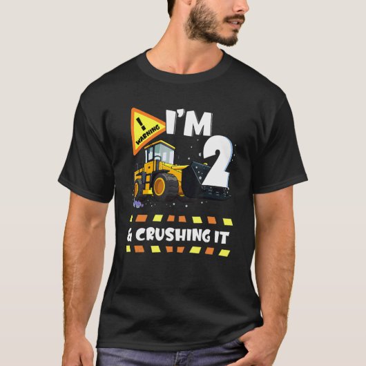 Ich bin 2 und zerstöre es Baubagger 2. B T-Shirt (Vorderseite)