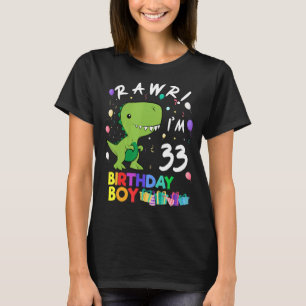 Ich bin 33 Niedlich Dinosaurier Geburtstag T-Shirt