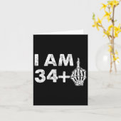 Ich bin 35 Jahre alt Funny Skeleton Middle Finger  Karte (Gelbe Blume)