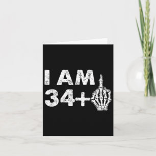 Ich bin 35 Jahre alt Funny Skeleton Middle Finger  Karte