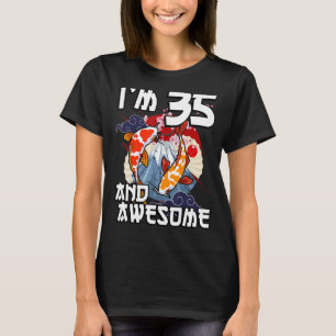 Ich bin 35 und Phantastischer japanischer Carp Koi T-Shirt