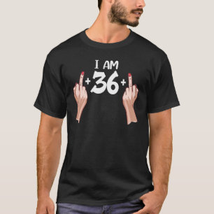 Ich bin 38 Jahre alt Finger + 36 + Finger Birthday T-Shirt