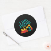 Ich bin 3 Ausgrabungsgrabfahrerin und dreimal Runder Aufkleber (Umschlag)