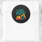 Ich bin 3 Ausgrabungsgrabfahrerin und dreimal Runder Aufkleber (Tasche)