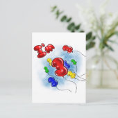 Ich bin 3! Ballons Postkarte (Stehend Vorderseite)