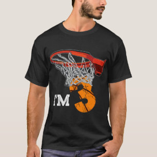 Ich bin 3 Basketball-Lüfter Dritter Geburtstag Fei T-Shirt