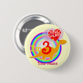 Ich bin 3, die Geburtstag Dinosaurier Ihr Button (Vorne & Hinten)