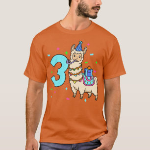 Ich bin 3 mit Lama Kindergeburtstag 3 Jahre alt T-Shirt