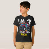 Ich bin 3 So rolle ich Monster Truck Boy T-Shirt (Vorne ganz)