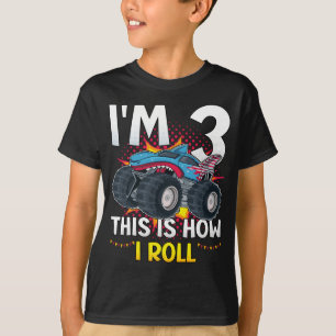 Ich bin 3 So rolle ich Monster Truck Boy T-Shirt