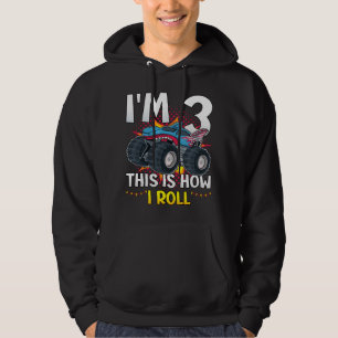 Ich bin 3 So rolle ich Monster Truck Men Hoodie