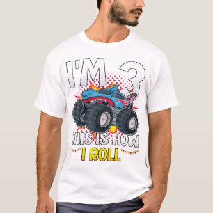 Ich bin 3 So rolle ich Monster Truck Men T-Shirt