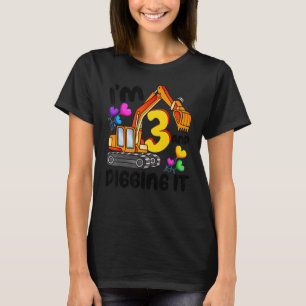 Ich bin 3 und graben es 3 Jahre Jungen 3. Geburtst T-Shirt
