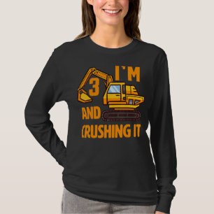 Ich bin 3 und zerstöre es 3. Geburtstag Bagger T-Shirt