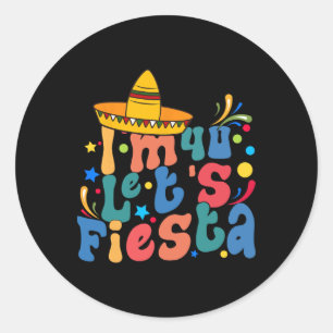 Ich bin 40 Let's Fiesta Runder Aufkleber