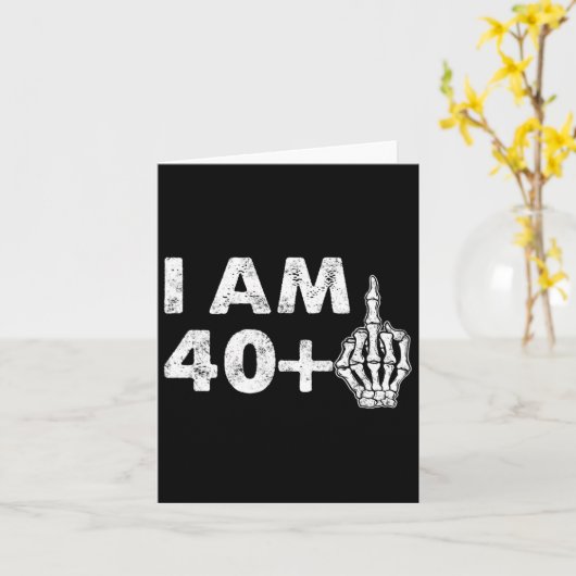 Ich bin 41 Jahre alt Spaß Skelett Middle Finger 41 Karte (Gelbe Blume)